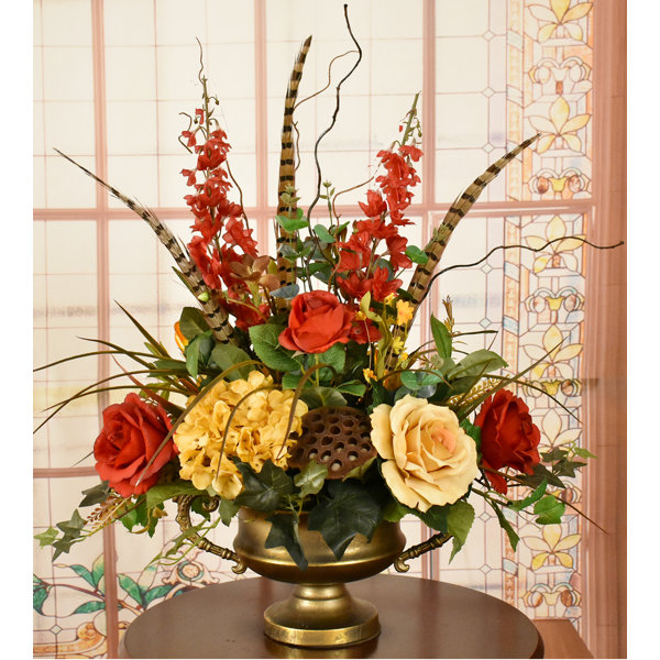 Floral Home Decor Silk Flower Floral Arrangement & Reviews Wayfair